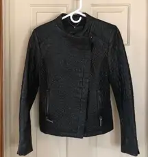 BCBG MAX Adria Faux Leather Textured Jacket Sm-EUC