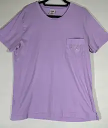 PINK Victoria's Secret Rhinestone T-Shirt Women’s Lavender LG PREOWNED A93