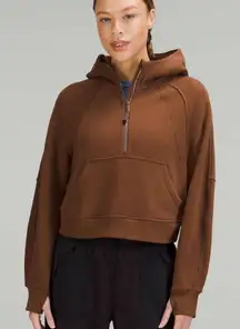 Lululemon Scuba Oversized Half-Zip Hoodie Roasted Brown M/L EUC
