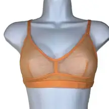 Skin Womens XS Ophelia Tulle Demi Bra Spritz Orange Adjustable 100% Cotton NWT