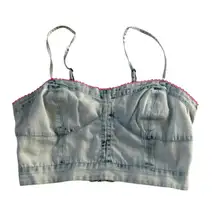 American Eagle Outfitters Blue Chambray Crop Top Women's Size XS | 58-49