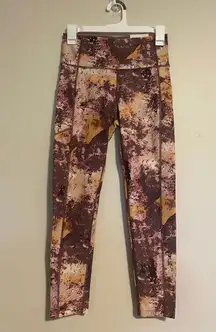 Calvin Klein NWT  Newport Java Purple & Orange Performance Leggings size small