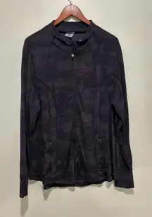 Black camo athletic jacket full zip up XXL 