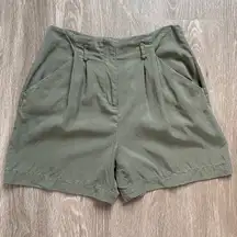 White House Black Market Olive Green Trouser Shorts Size 6