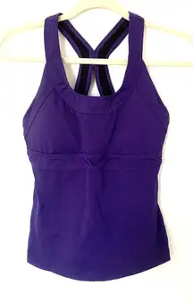 Athleta Purple Athletic Tankini Top Raceback Sports Bra Activewear z M