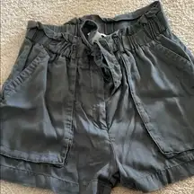 H&M Gray High Waist Shorts with Elastic Waistband
