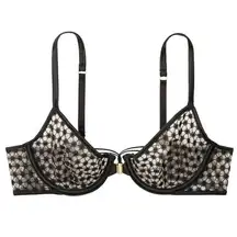 Victoria's Secret Very Sexy Starburst Unlined Demi Bra Black Size 32DDD NWT