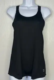 NWOT  Women’s Breathable Criss Cross Back Strap Tank Top Black Sz Small