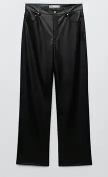 ZARA Leather Black Pants