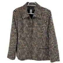 Sag Harbor tweed zip front blazer jacket metallic pastel spring work Easter 18