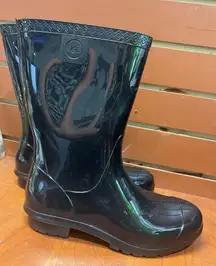 UGG Shiny Black Rain Boots