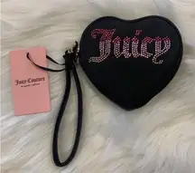 Juicy Couture Liqourice Ombre Stone Be Classic Heart Zip Around Wallet
