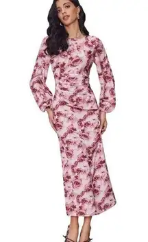 Nordstrom NWT Cider Floral Pleated Ruffle Maxi Dress Sz 8