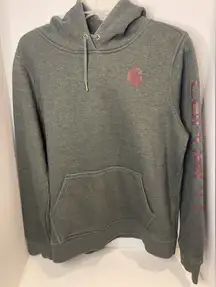 Carhartt Green Hoodie with Brown Logo