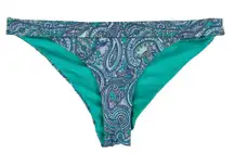 H&M Turquoise Blue Paisley Bikini Bottoms Size 8