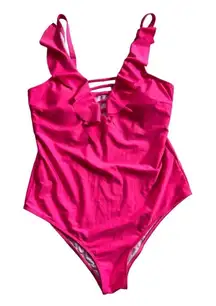 Secret-Slim Flutter-Sleeve Plus-Size One-Piece Swimsuit 2XL