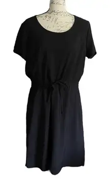 32 Degrees Cool Black Round Neck Elastic Waist Dress Large NWOT