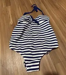 Per D’or Striped Sailor One Piece Swimsuit Size Small
