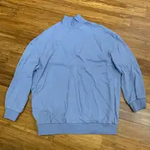 SHEIN Sweatshirt Womens Small Light‎ Blue Mock Neck Casual Cotton Pullover Basic