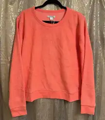 Outerknown Women's Hightide Crew Bright Neon Coral Sweater Large NWT