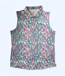 Puma Cloudspun Three Brush Sleeveless Golf Polo in Bright White/Mauve Pop Large