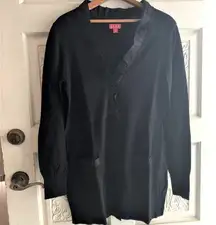 Elle Button Up Cardigan Top Womens M Long Sleeve With Pockets