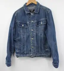 Vintage Polo Jean Company‎ Denim Full Button Down Pockets Patch Blue Size Medium