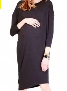 NWT Ingrid & Isabel Charcoal Asymmetrical Maternity Dress