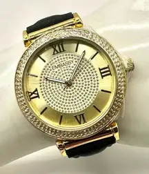 Embassy gold tone rhinestone watch