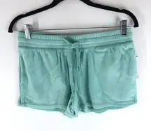 PJ Salvage Womens Pajama Beach Bound Terry Shorts Lounge Shorts Seafoam Blue S