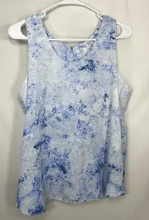 NWOT Violet & Claire women’s bluish purple white print sleeveless blouse top‎ M