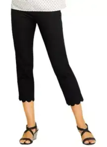 Talbots Black Scalloped Hem Chatham Crop Pants