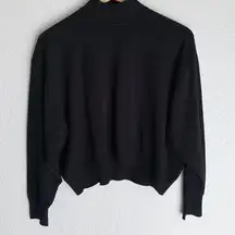 cropped mock neck dolman sleeve sweater black Sz Small