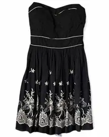 Sequin Hearts Strapless Embroidered Black Dress NWT Junior 5