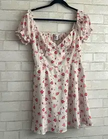 Princess Polly Pink Floral Flowy Puff Sleeve Dress