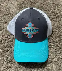 Ariat Women’s Hat SnapBack Aztec Symbol Teal Coral White Mesh Back