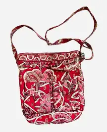 Womens Vera Bradley Red Paisley Rosie Posey Crossbody Purse