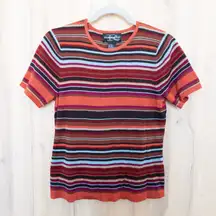 VTG Requirements Womens Sweater Top Size PM Multicolor Striped Knit Y2K Retro