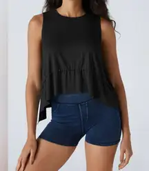 HALARA Ribbed High Low Raw Hem Split Resort
Tank Top