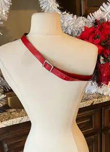 Express Red Leather Belt Made in Italy womens Large