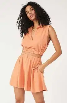 Free People Beach Orange Terry Cloth Mini Skort Skirt with Shirts Size Medium