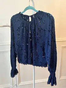 Olivia Lace blouse in blue (XS)