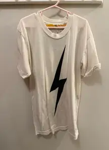 Aviator Nation Lightning Bolt Tee Black and Cream XS
