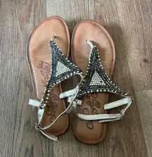 Naughty Monkey Beaded Sandals with Colorful Accents