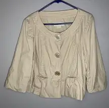 Michael Kors  neutral beige chunky button blazer jacket women’s size XL