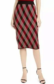 Anne Klein Knit Plaid Pencil Skirt Small NWT