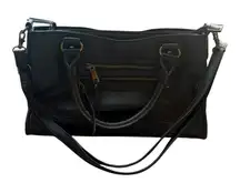 Black Rosetti Faux Leather Satchel Bag Crossbody