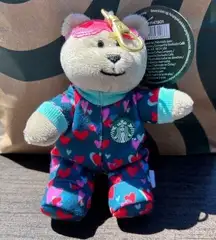 Starbucks Mexico 2024 Valentine’s Plush Bearista Bear Keychain Clip On NWT