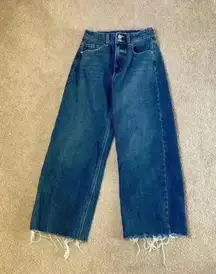 Kancan blue high rise distressed wide leg jeans in size 25