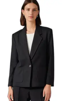 Vintage Pendleton Virgin Wool Tailored Black Blazer Single Button Size 14